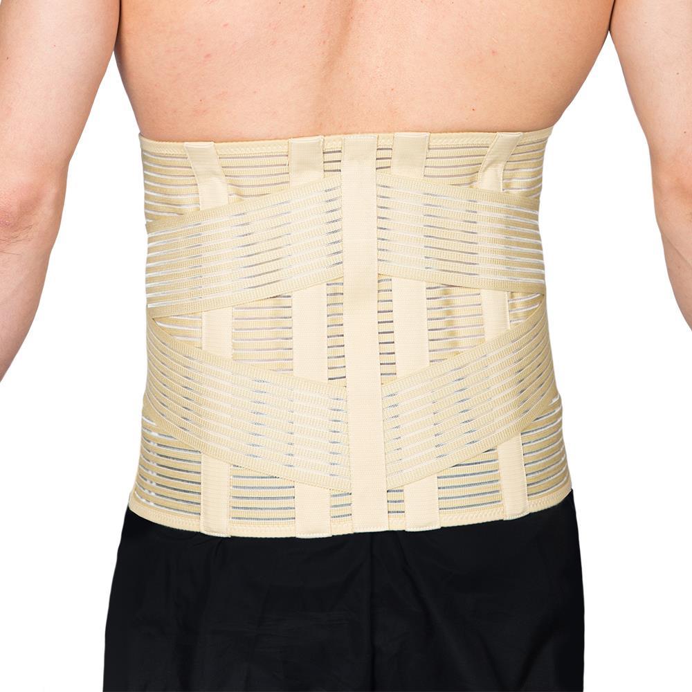 Omni Stylish Elastic Breathable Lumbar Brace Waist Support Corset Back Belt  (Grey)(L) 